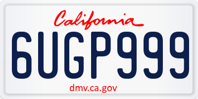 CA license plate 6UGP999