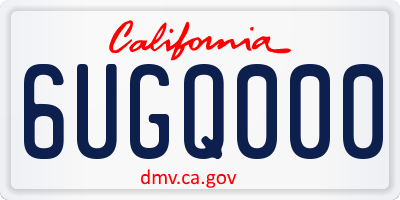 CA license plate 6UGQ000
