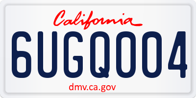 CA license plate 6UGQ004