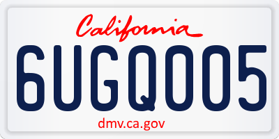 CA license plate 6UGQ005