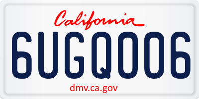 CA license plate 6UGQ006