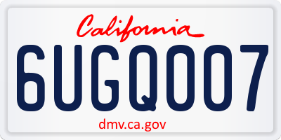 CA license plate 6UGQ007