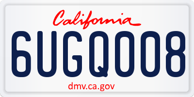 CA license plate 6UGQ008