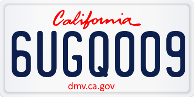 CA license plate 6UGQ009