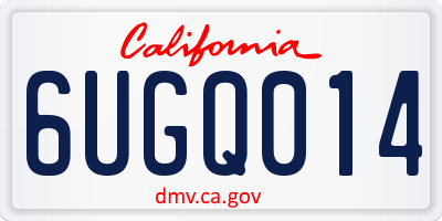 CA license plate 6UGQ014