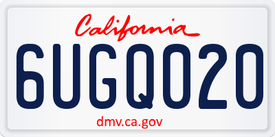 CA license plate 6UGQ020