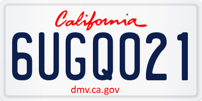 CA license plate 6UGQ021