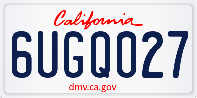 CA license plate 6UGQ027