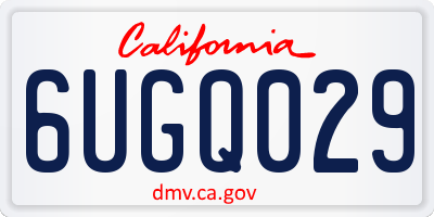 CA license plate 6UGQ029