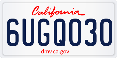 CA license plate 6UGQ030