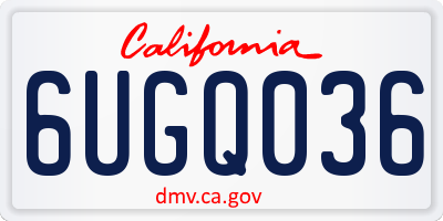 CA license plate 6UGQ036