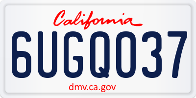CA license plate 6UGQ037