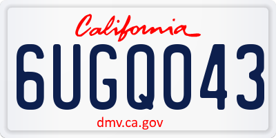 CA license plate 6UGQ043