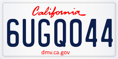 CA license plate 6UGQ044