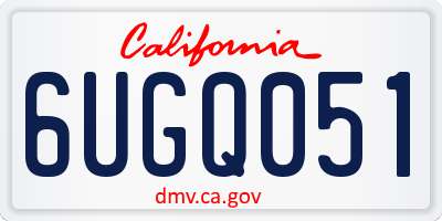 CA license plate 6UGQ051