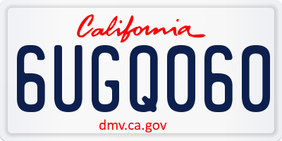 CA license plate 6UGQ060
