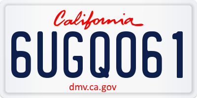 CA license plate 6UGQ061