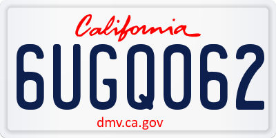 CA license plate 6UGQ062