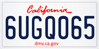 CA license plate 6UGQ065