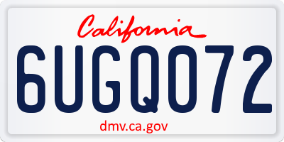 CA license plate 6UGQ072