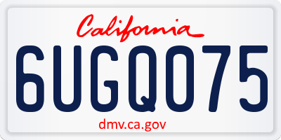 CA license plate 6UGQ075