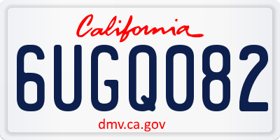 CA license plate 6UGQ082