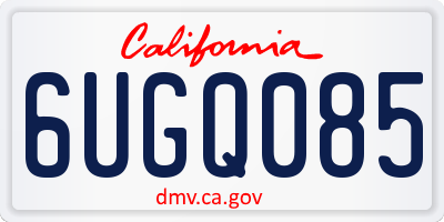 CA license plate 6UGQ085