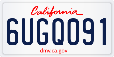 CA license plate 6UGQ091