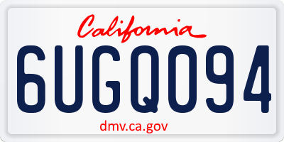 CA license plate 6UGQ094