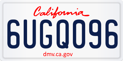 CA license plate 6UGQ096
