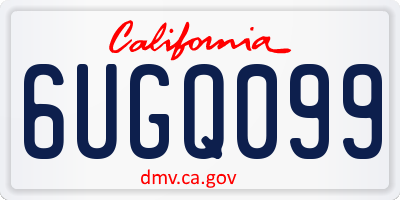 CA license plate 6UGQ099