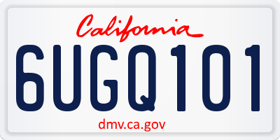 CA license plate 6UGQ101
