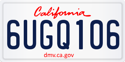 CA license plate 6UGQ106