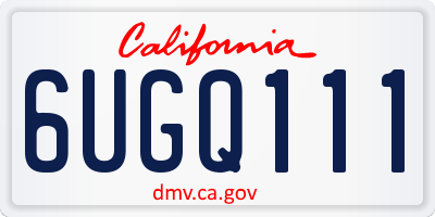 CA license plate 6UGQ111