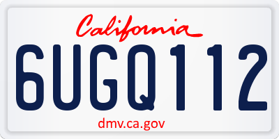 CA license plate 6UGQ112
