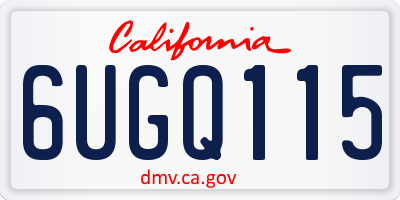 CA license plate 6UGQ115