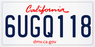 CA license plate 6UGQ118