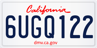 CA license plate 6UGQ122