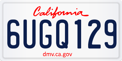 CA license plate 6UGQ129