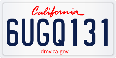 CA license plate 6UGQ131