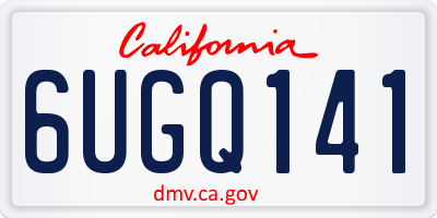 CA license plate 6UGQ141