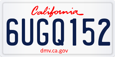 CA license plate 6UGQ152