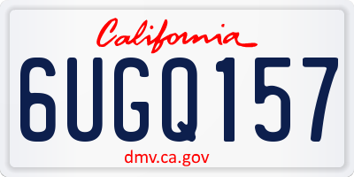 CA license plate 6UGQ157
