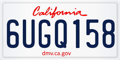 CA license plate 6UGQ158