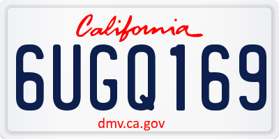 CA license plate 6UGQ169