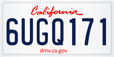 CA license plate 6UGQ171