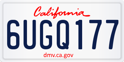 CA license plate 6UGQ177
