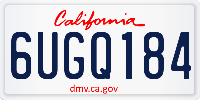 CA license plate 6UGQ184