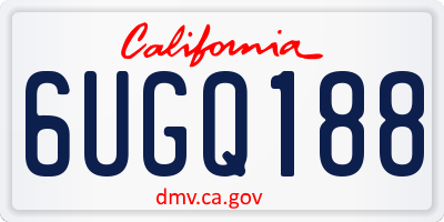 CA license plate 6UGQ188
