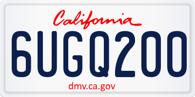 CA license plate 6UGQ200